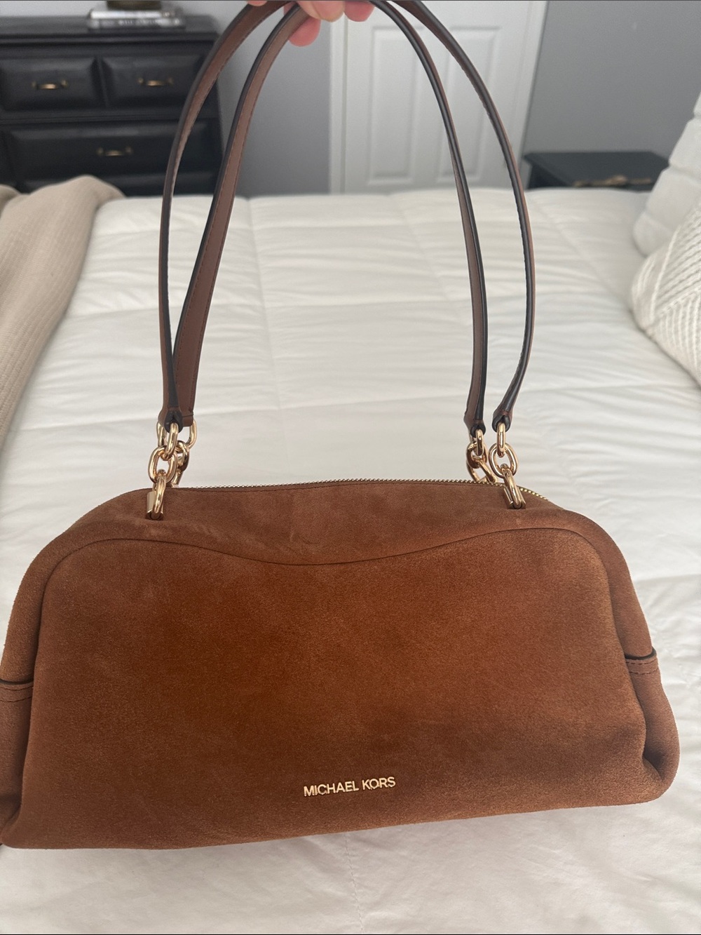 Michael Kors Chestnut Brown Suede Shoulder Bag